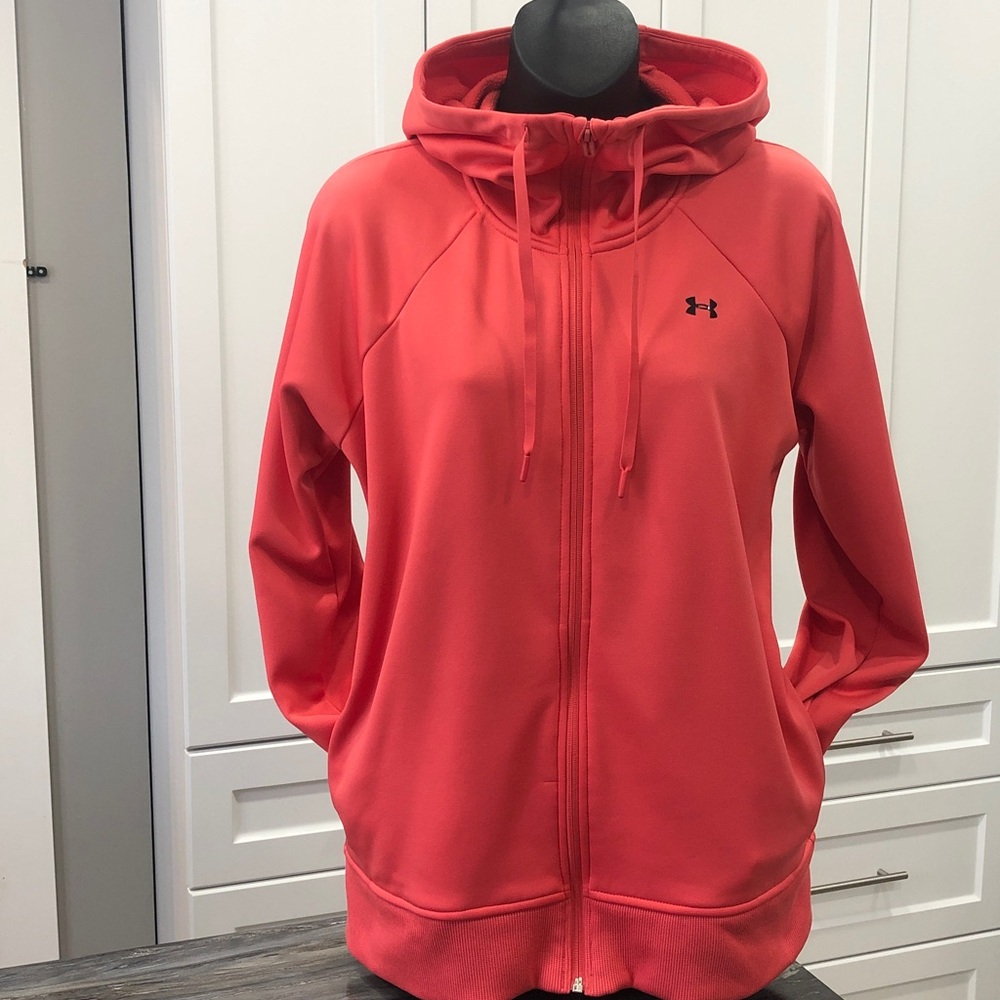Under Armour Woman's Full-Zie Hoodie – Coral Color– Size M